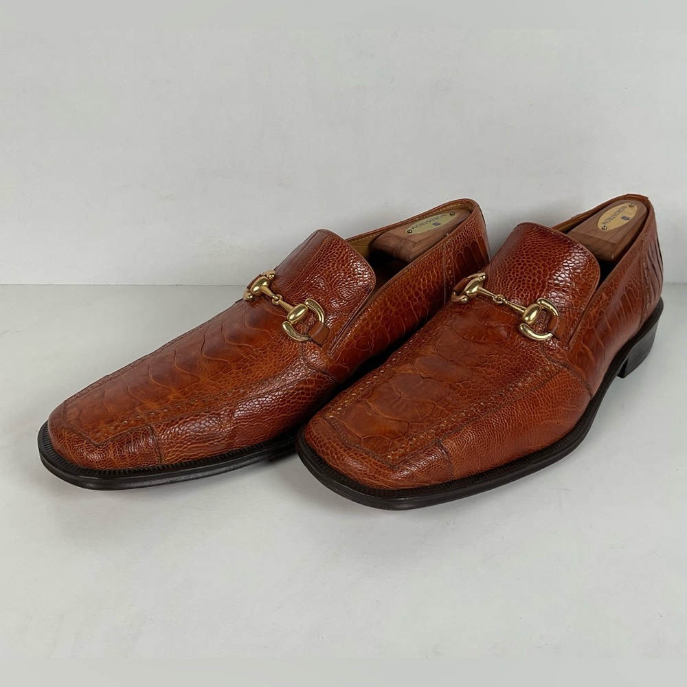 David Eden Ostrich Leg Loafers | Horse Bit | Exotic | Men’s 10